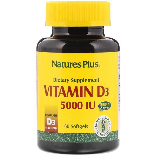 Nature's Plus Sunshine Vitamin D3 5000 IU, 60 Softgels