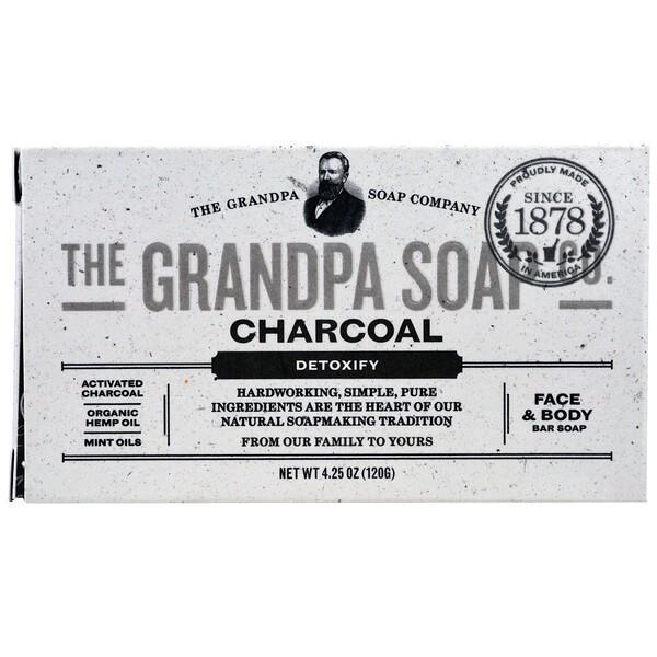 Grandpa's, Face & Body Bar Soaps 6 pack, Detoxify, Charcoal (6x 120g)
