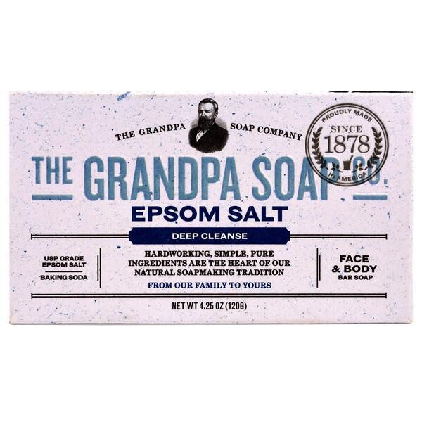 Grandpa's, Face & Body Bar Soaps 6 pack, Deep Cleanse, Epsom Salt (6x 120g)