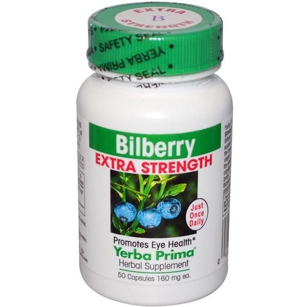 Yerba Prima, Bilberry Extra Strength, 160 mg, 50 Capsules