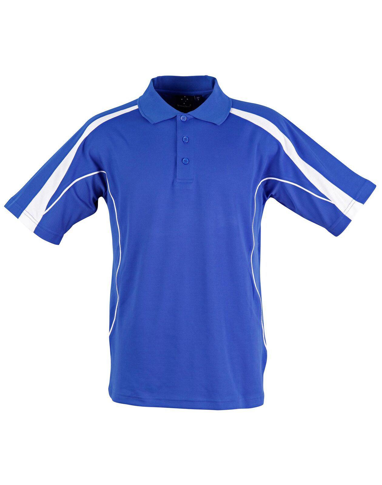PS53K Sz 04K LEGEND Polyester Cotton Kid's Polo Shirt Royal Blue/White