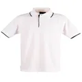 PS08 Sz XL LIBERTY Polyester Cotton Mens Polo Shirt White/Navy