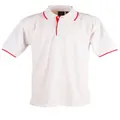 PS08 Sz XL LIBERTY Polyester Cotton Mens Polo Shirt White/Red