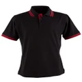 5 of PS65 Sz S GRACE Cotton Polyester Mens Polo Shirt Black/Red