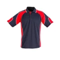 PS61K Sz 06K ALLIANCE Tri-colour Polyester Kids Polo Shirt Navy/Red