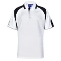 PS61K Sz 06K ALLIANCE Tri-colour Polyester Kids Polo Shirt White/Navy
