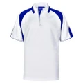 PS61K Sz 06K ALLIANCE Tri-colour Polyester Kids Polo Shirt White/Royal Blue