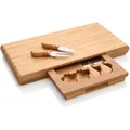 Stanley Rogers Wooden Bamboo Cheese Board 5 Pieces Knives Set Tools
