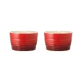 Baccarat Le Connoisseur Set of 2 Stoneware Ramekin Size 9cm in Red