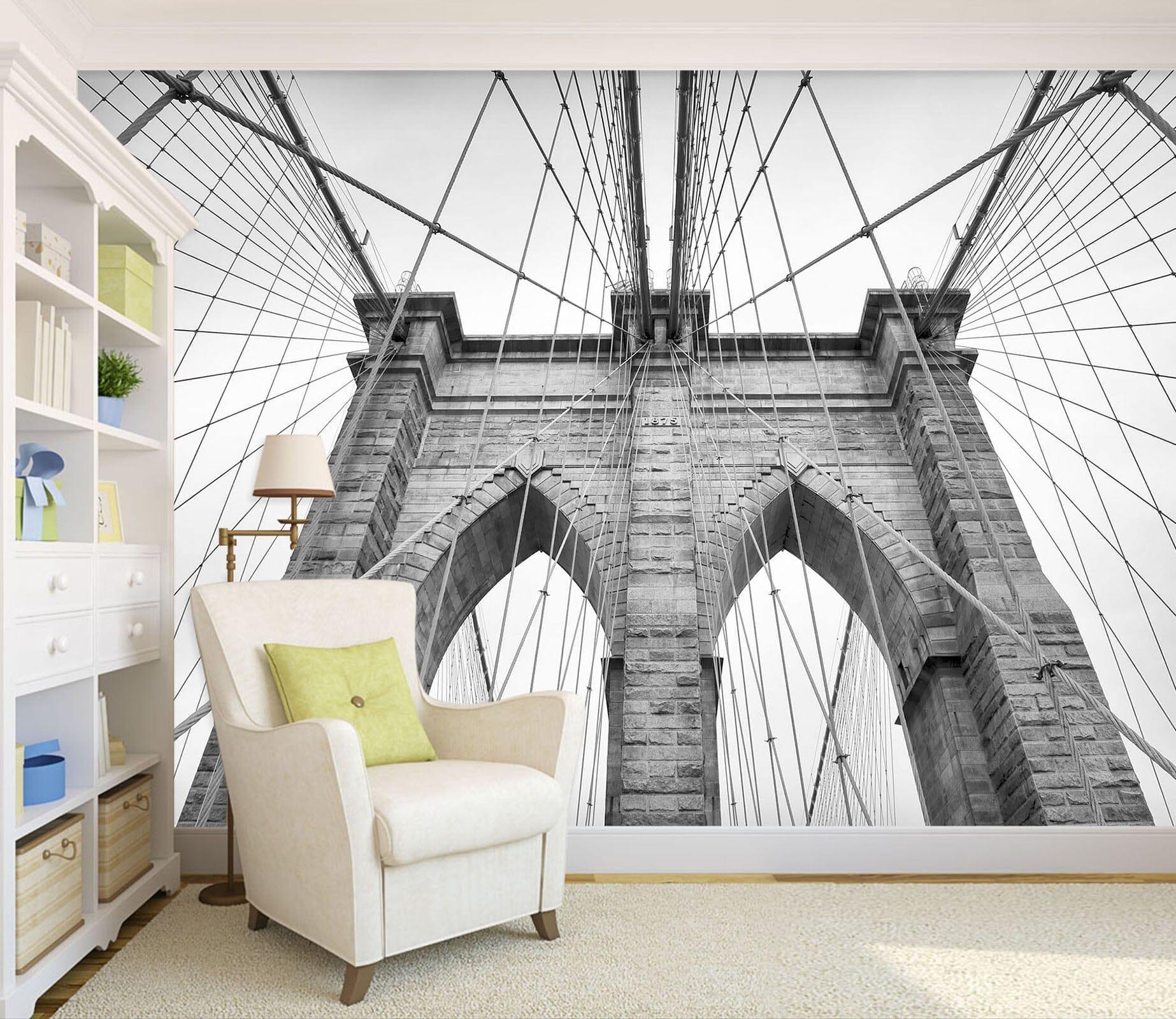 3D New York Bridge 022 Wall Murals Woven paper (need glue), XXXL 416cm x 254cm (WxH)(164''x100'')
