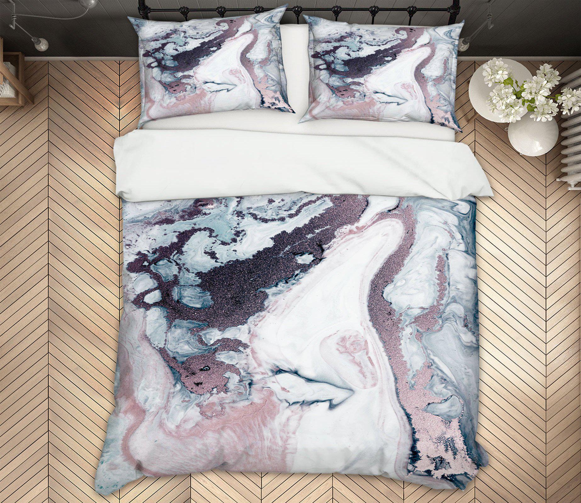 3D Marble 59223 Bed Pillowcases Quilt Bedding Set Quilt Cover Quilt Duvet Cover