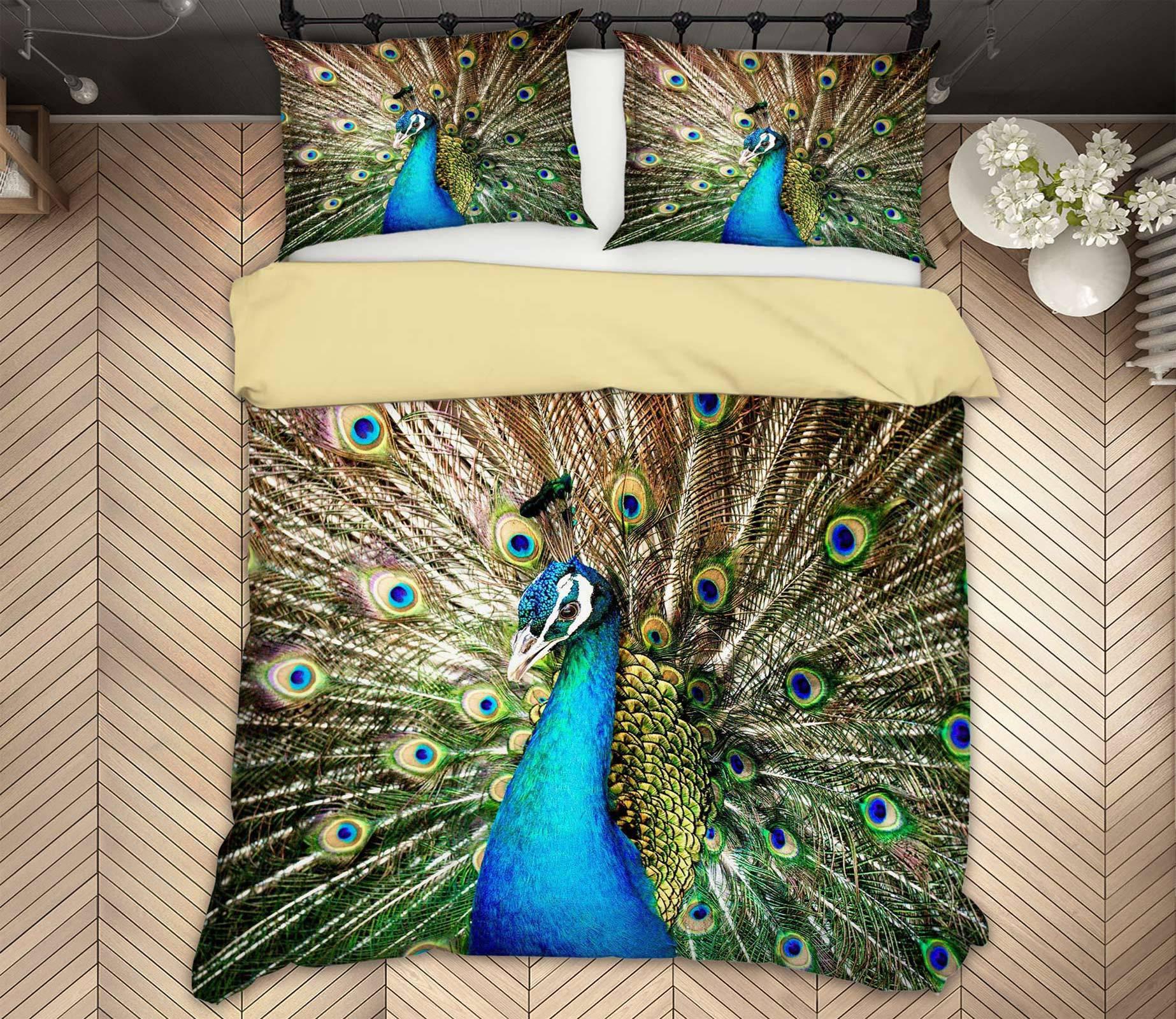 3D Peacock 59216 Bed Pillowcases Quilt Bedding Set Quilt Cover Quilt Duvet Cover