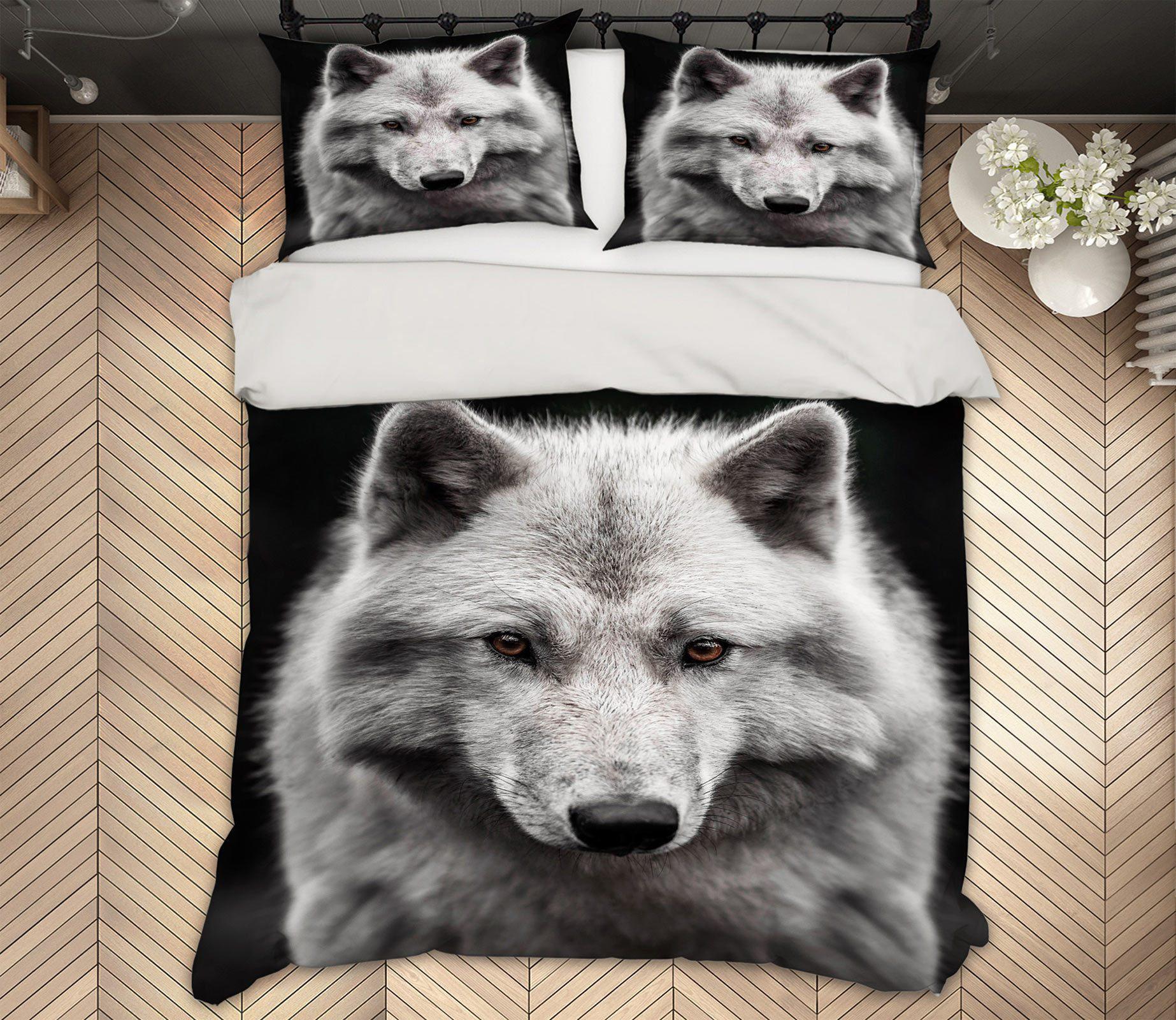 3D White Wolf 59229 Bed Pillowcases Quilt Bedding Set Quilt Cover Quilt Duvet Cover