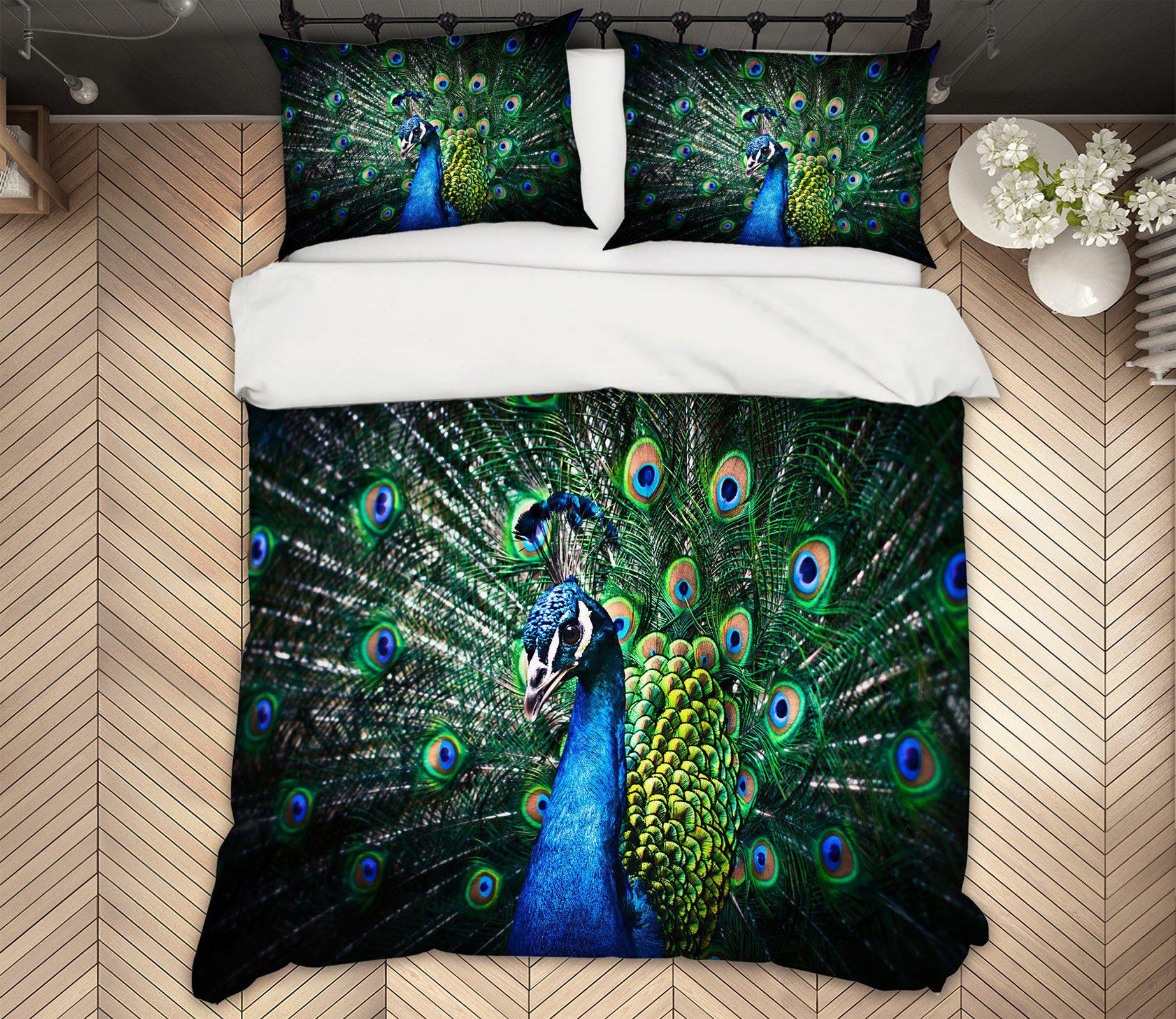 3D Peacock 59211 Bed Pillowcases Quilt Bedding Set Quilt Cover Quilt Duvet Cover