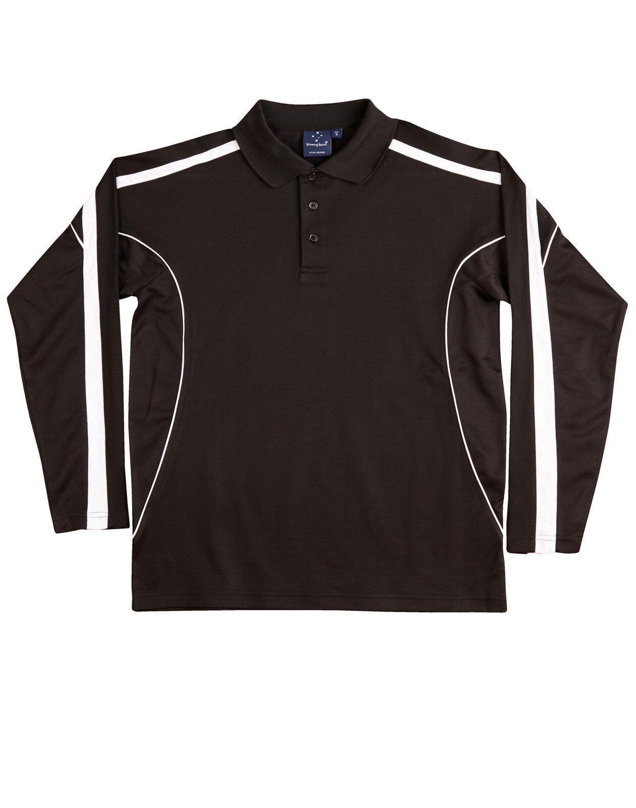 PS70 Sz 12 LEGEND PLUS Polyester Cotton Ladies Polo Shirt Black/White