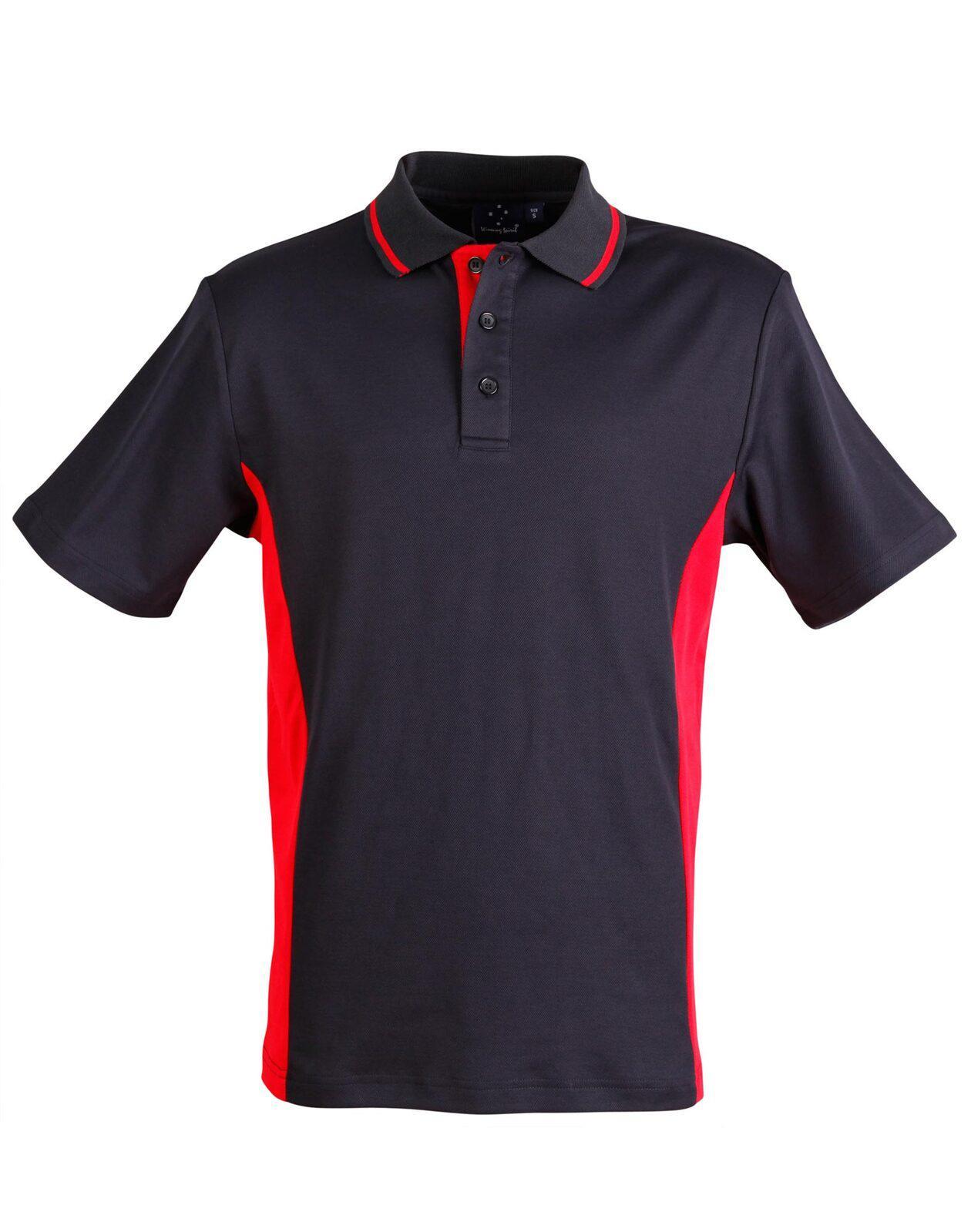 PS73K Sz 06K TEAMMATE Cotton Polyester Kids Polo Shirt Navy/Red