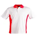 PS73K Sz 06K TEAMMATE Cotton Polyester Kids Polo Shirt White/Red