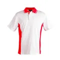 PS73K Sz 06K TEAMMATE Cotton Polyester Kids Polo Shirt White/Red
