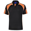 5 of PS61 Sz 3XL ALLIANCE Tri-colour Polyester Men Polo Shirt Black/Orange
