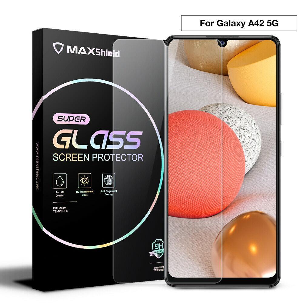 MAXSHIELD Tempered Glass Screen Protector For Galaxy A42-1 Piece