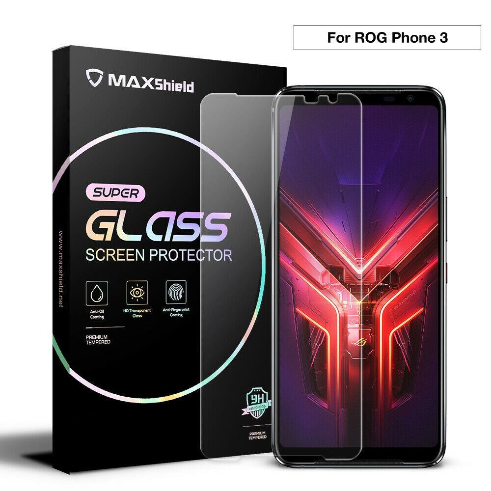 MAXSHIELD Screen Glass Tempered Glass Lens Protector FULL COVER For ASUS ROG 3-1 Piece