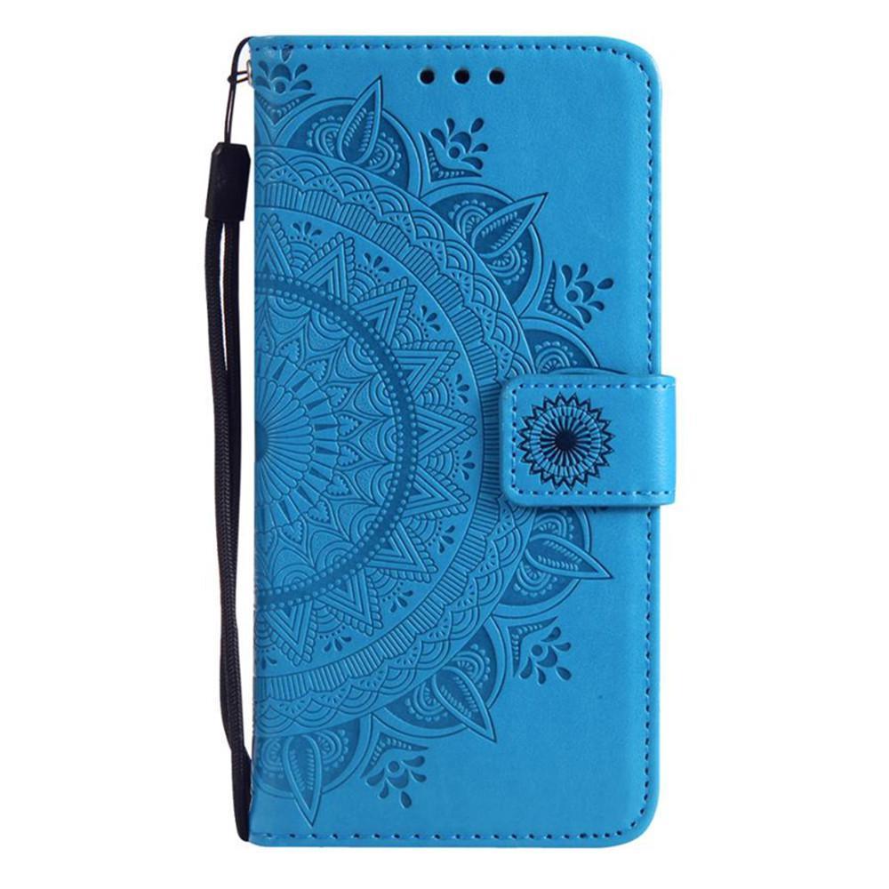 Mandala Flower PU Leather Flip Case For LG K50 Q60 Wallet Card Slots Stand Cover