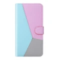 Luxury Tricolor Block Flip Case For LG Q8/Q Stylo 4 PU Leather Holder Stand Wallet Cover