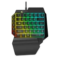 One-handed Membrane Keyboard Wired Gaming Keypad with LED Backlight 35 Keys One-handed Membrane Keyboard for LOL/PUBG/CF