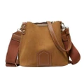 New 2021 Fashion Scrub Bucket Bags For Women High Capacity Shoulder Bags Luxury Rivet PU Leather Ladies Handbag