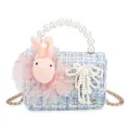 Korean Style Kids Purses and Handbags Cute Rabbit Crossbody Bags for Baby Girls Small Coin Pouch Toddler Pearl Clutch Bag