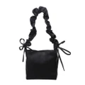 Multi-functional Female Festival Gifts Fashion Pleated Women Messenger Handbag Pure PU Big Capacity Bucket Shoulder Bag