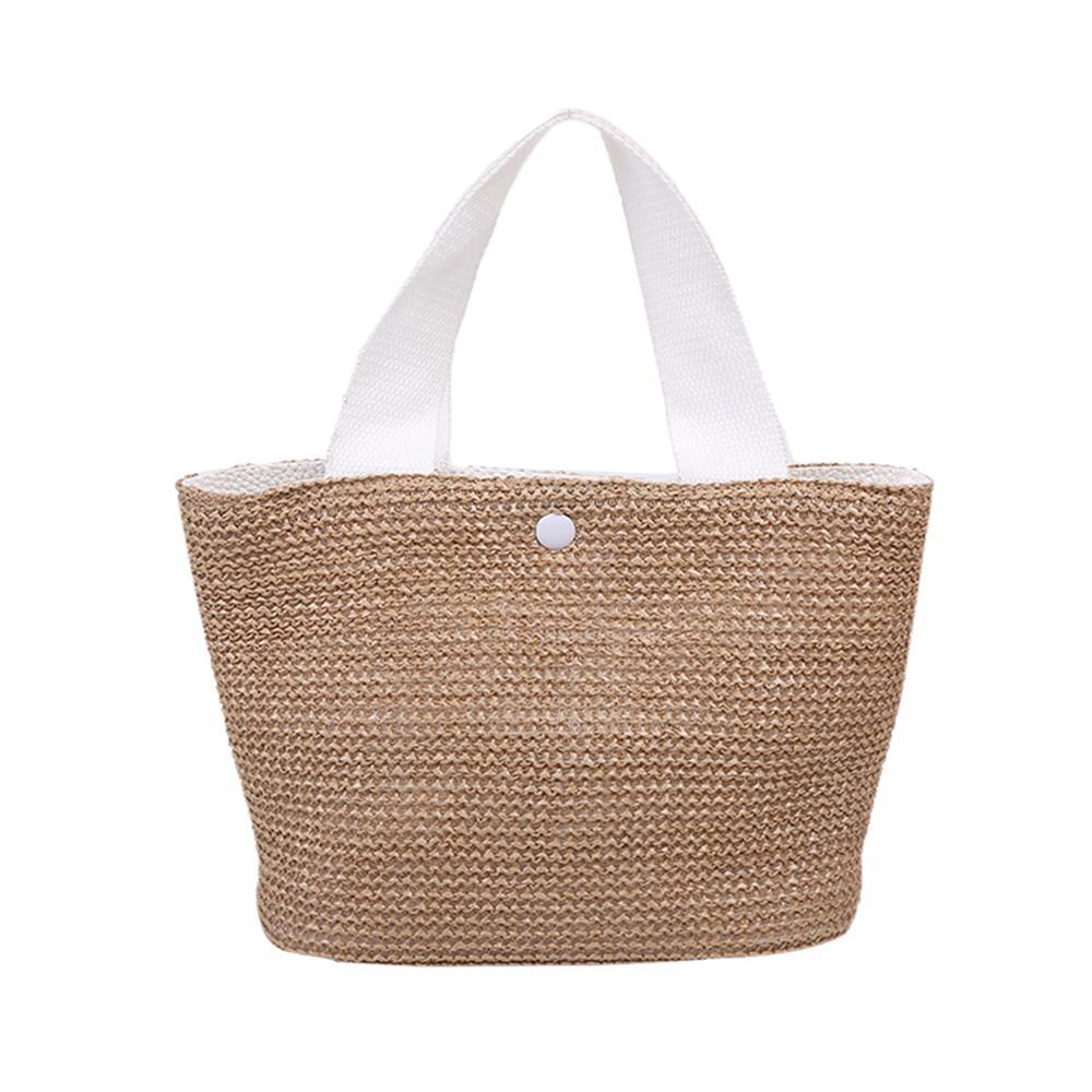 2 Pcs Straw Women Handbag Summer Fashion Classic Texture Creative Design Chic Casual Woven Beach Bucket Bags Female Daily Totes