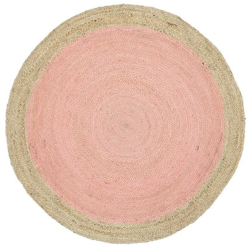 Hampton Pink Centre Jute Round Rug - 150cm