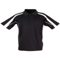 PS53 Sz L LEGEND Polyester Cotton Men's Polo Shirt Black/White