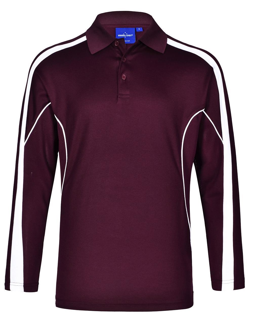 PS69 Sz S Easy Fit LEGEND PLUS Polyester Men's Polo Shirt Maroon/White