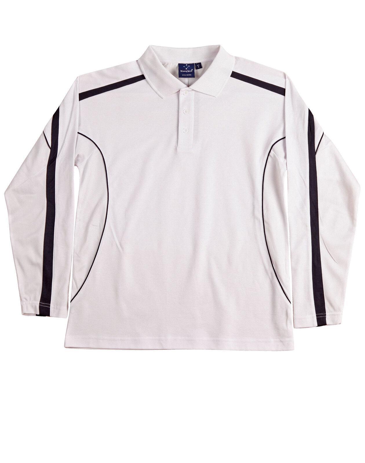 PS69 Sz 2XL Easy Fit LEGEND PLUS Polyester Men's Polo Shirt White/Navy