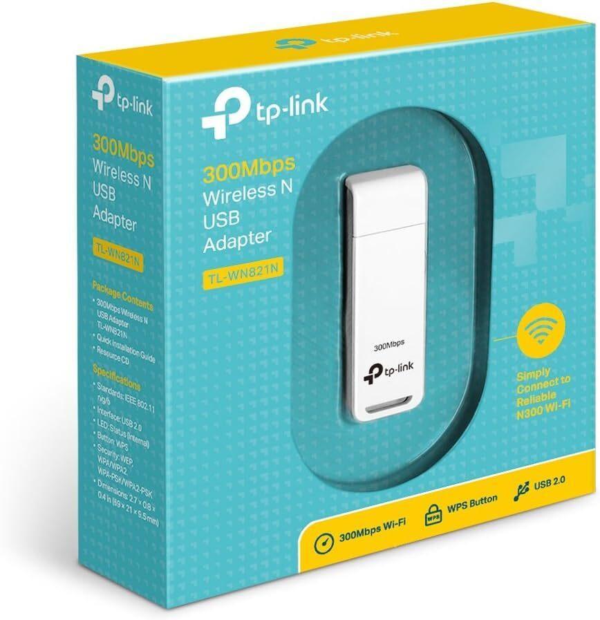 TP-Link Wireless USB Adapter 300 Mbps Speed Computer PC WiFi Dongle TL-WN821N