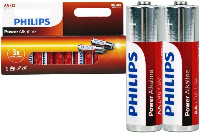 12PCS GENUINE Philips Long Life Alkaline AA Battery Factory Sealed