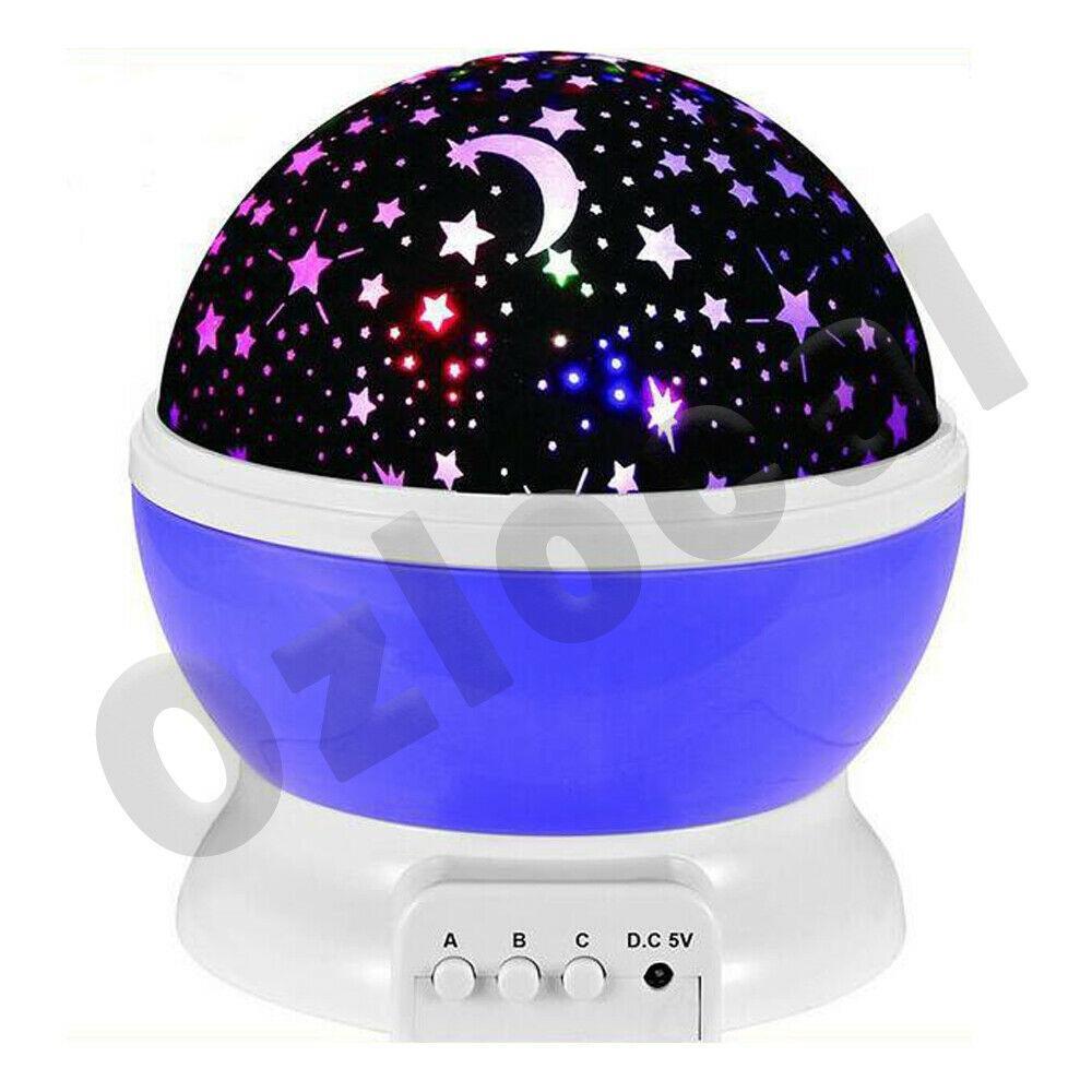 LED Star Night Light Galaxy Starry Sky Projector Party Rotating Kids Room Gift-Purple