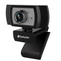 Verbatim 1080p Full HD Webcam - Black Silver FHD 1920x1080 2.0 Mega Pixels Compatible with Windows XP7 8 10 Android V5 MacOS 10.6 or Above