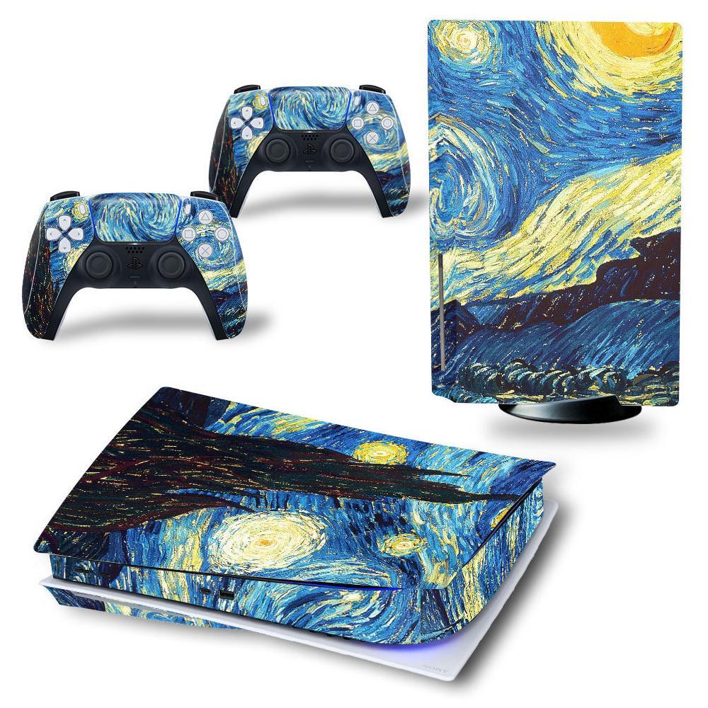 GoodGoods Sticker Vinyl Skin Wrap Decal Cover Skins For Playstation 5 Console Controllers (Starry Sky)