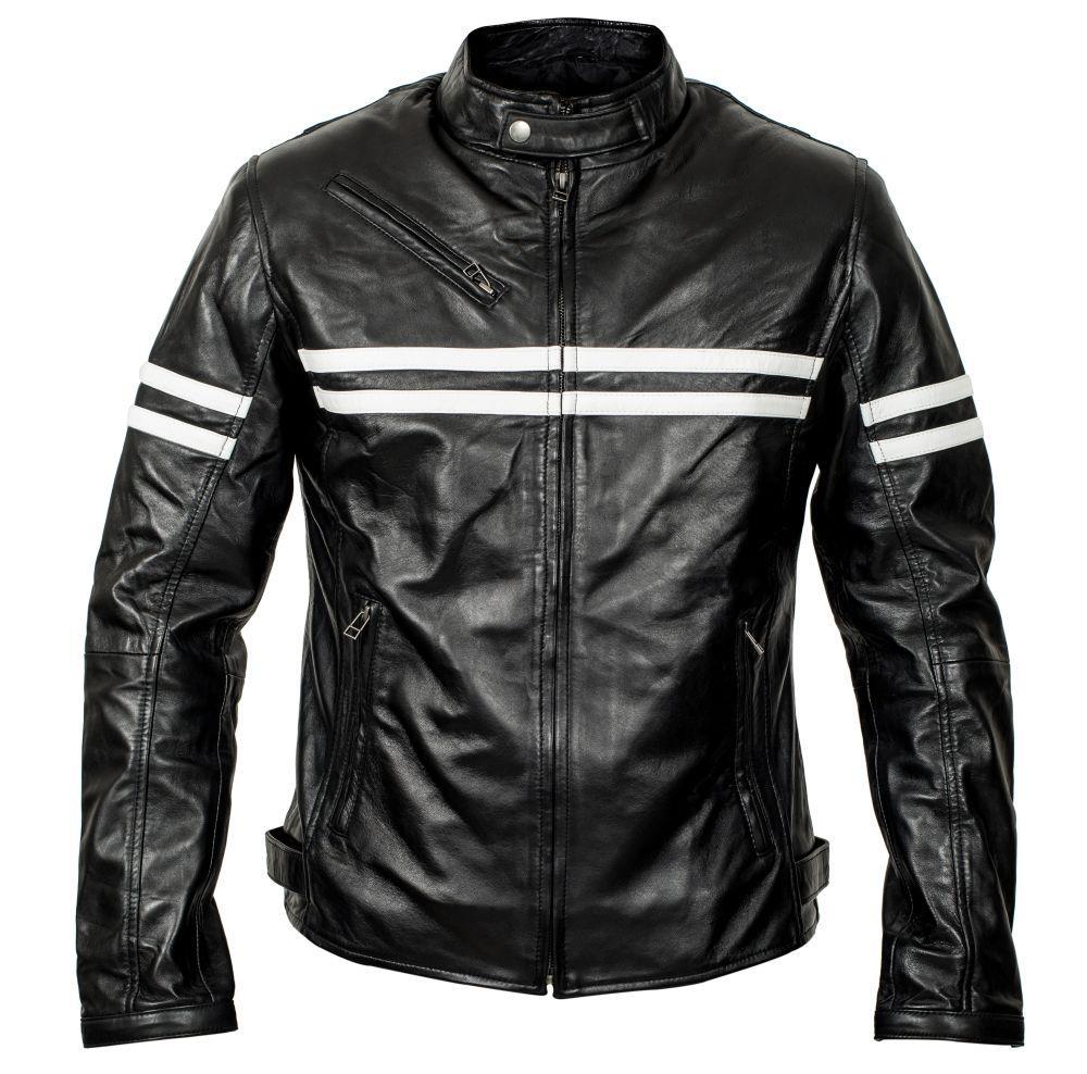AU Fashion Striped Sheepskin Leather Jacket