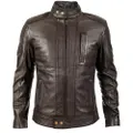AU Fashion Men's Crethius Biker Sheepskin Leather Jacket