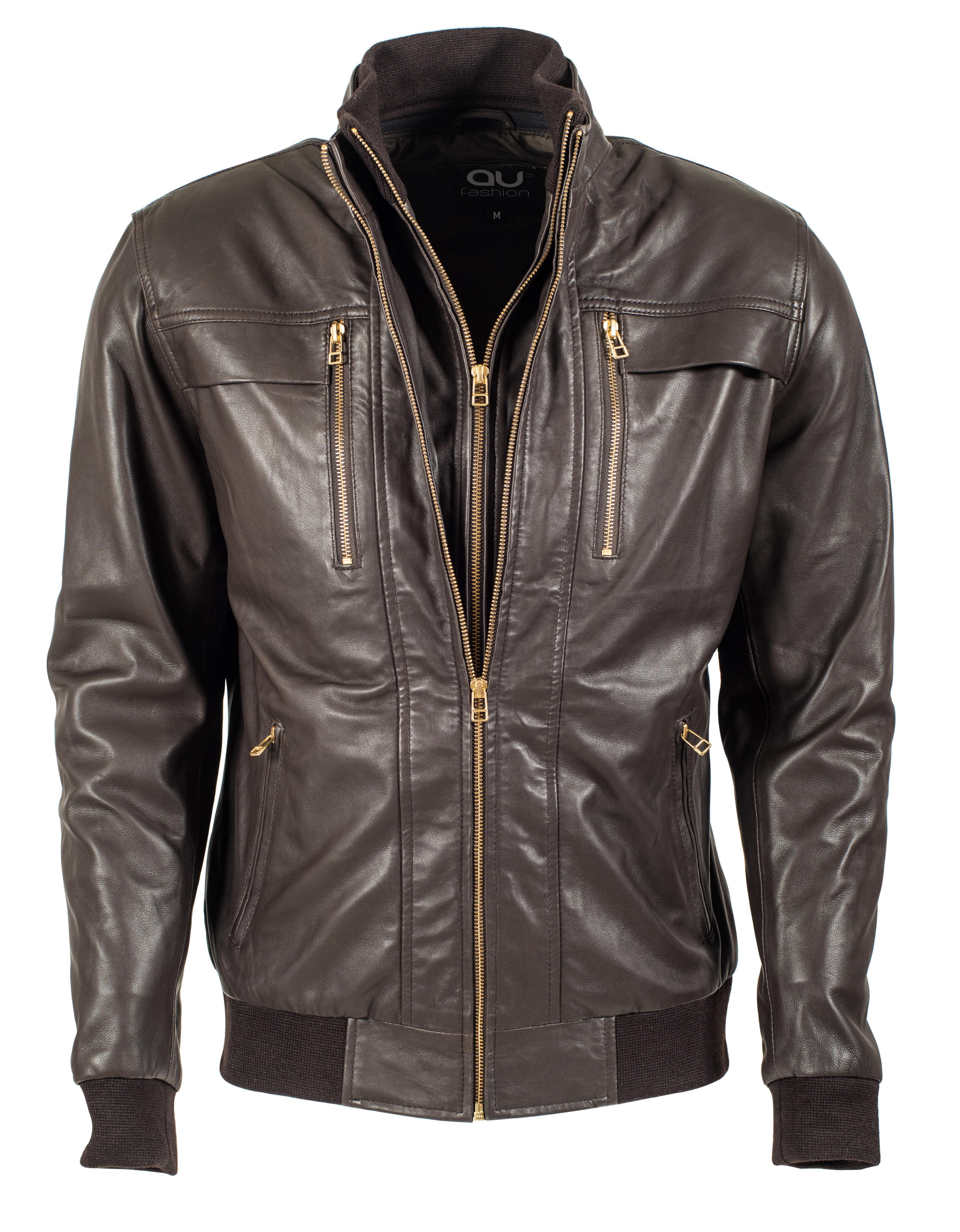 AU Fashion Men's Avalon Sheepskin Leather Jacket