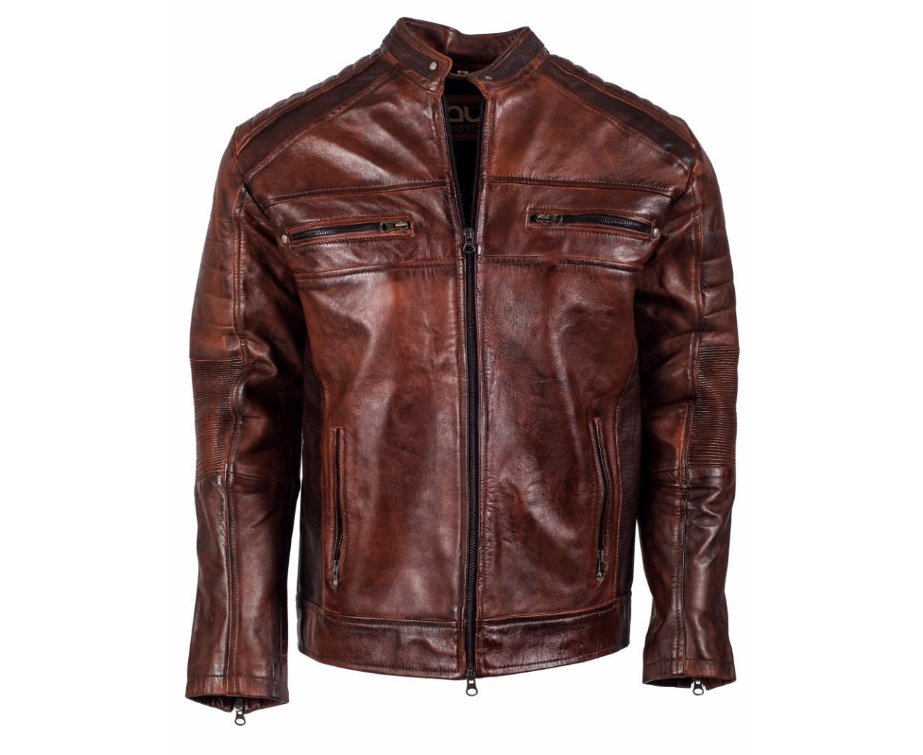 AU Fashion Men's Gerry Sheepskin Leather Jacket