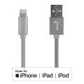 Apple MFI Certified 8 Pin Lightning to USB Cable 1M Nylon Braided -Silver -AeroCool Branded