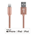 Apple MFI Certified 8 Pin Lightning to USB Cable 1M Nylon Braided - Rose Gold -AeroCool Branded