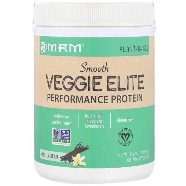 MRM Veggie Elite Plant Based High Performance Protein Powder - Vanilla Bean, 510g