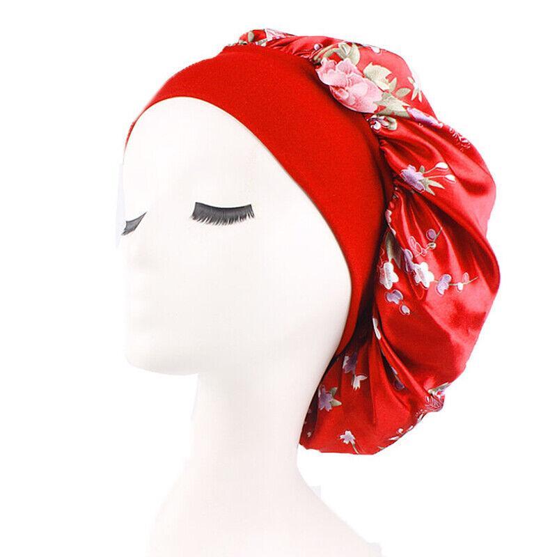 GoodGoods Silk Night Sleep Cap Hair Care Bonnet Hats Head Cover Headwear(Red)