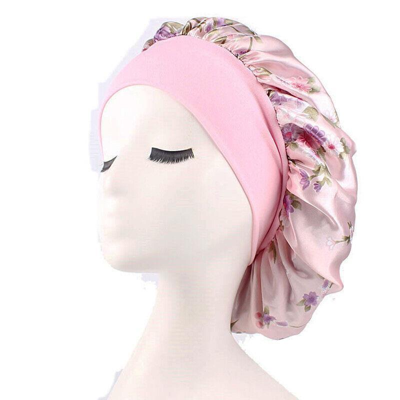 GoodGoods Silk Night Sleep Cap Hair Care Bonnet Hats Head Cover Headwear(Pink)